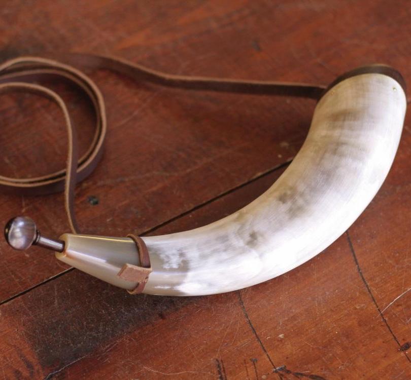 Premium White Powder Horn