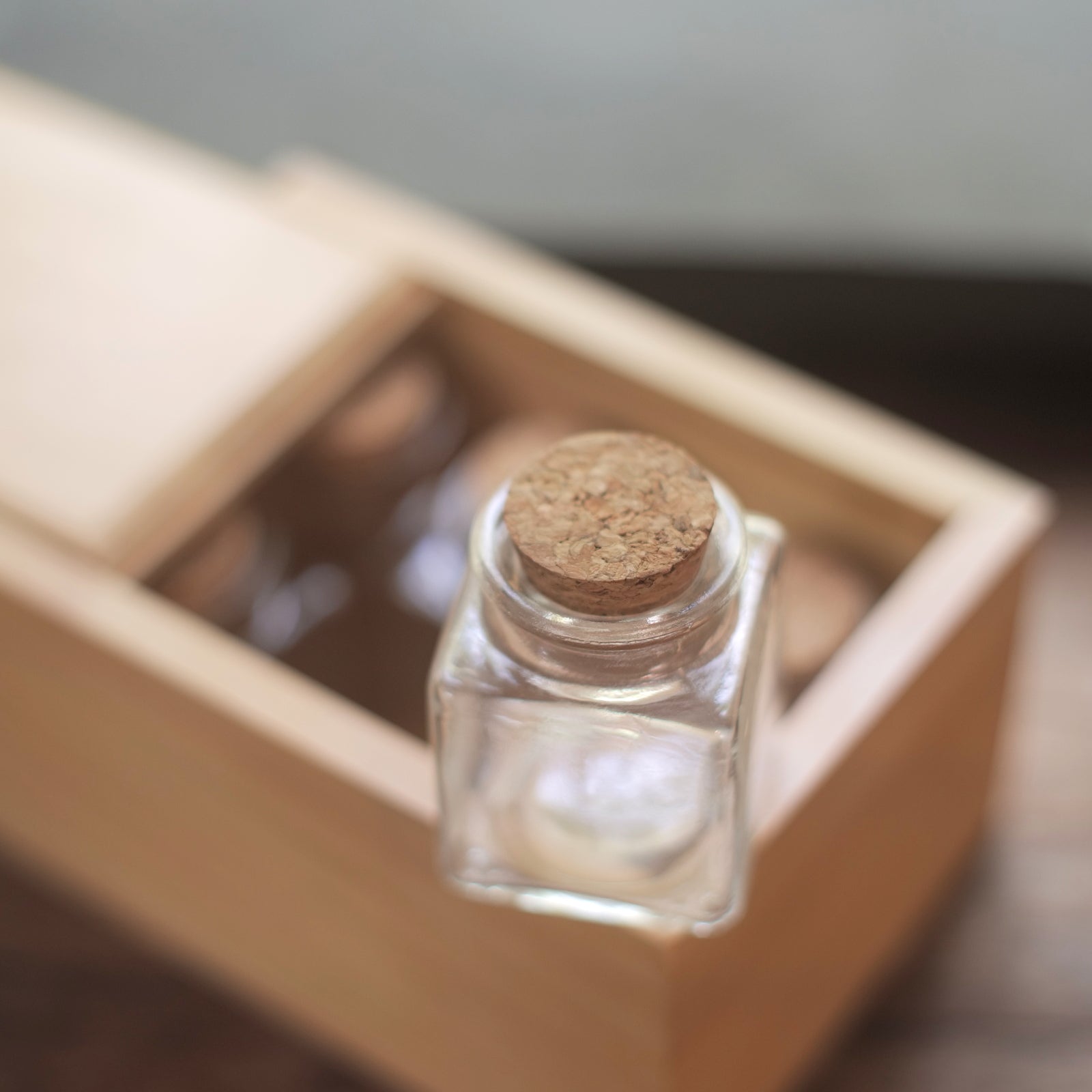 Large Wooden Box with Bottles 2 Large Wooden Box with Bottles