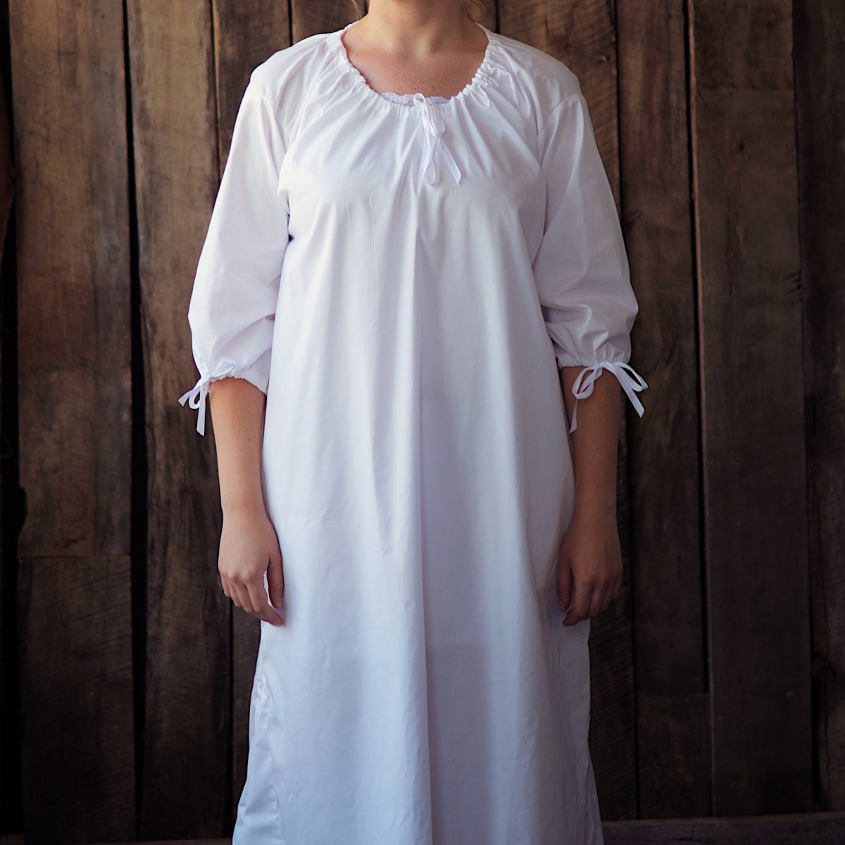 Chemise in Plain White Cotton 2 Chemise in Plain White Cotton