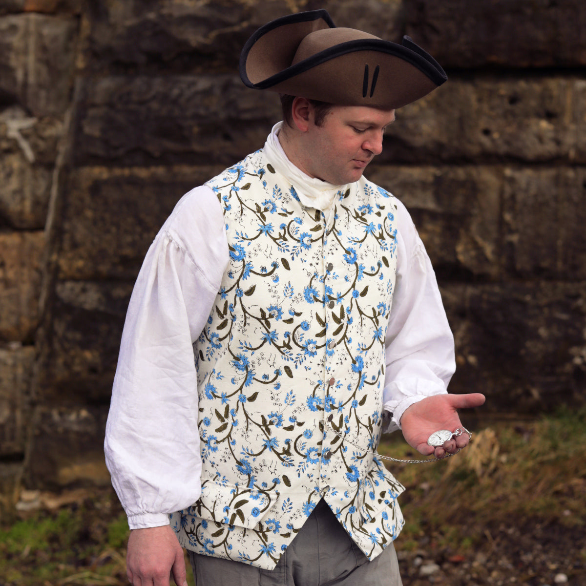 Block Printed 1770's Waistcoat 1 Block Printed 1770's Waistcoat