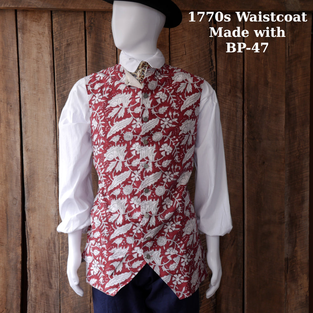 Block Printed 1770's Waistcoat 3 Block Printed 1770's Waistcoat