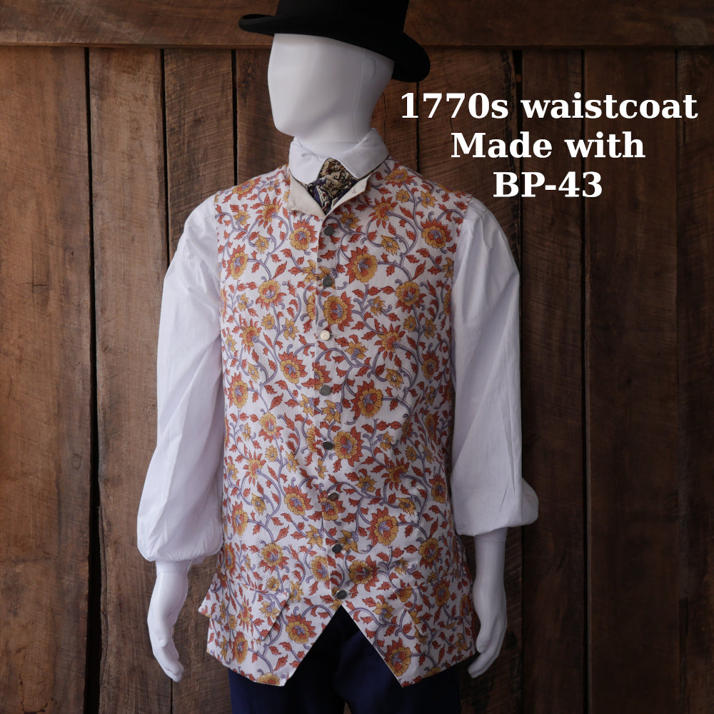 Block Printed 1770's Waistcoat 4 Block Printed 1770's Waistcoat