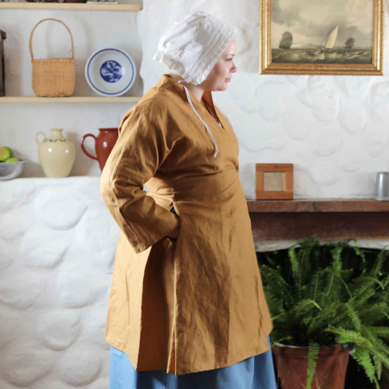 Ladies' Bed Gown in Linen 1 Ladies' Bed Gown in Linen