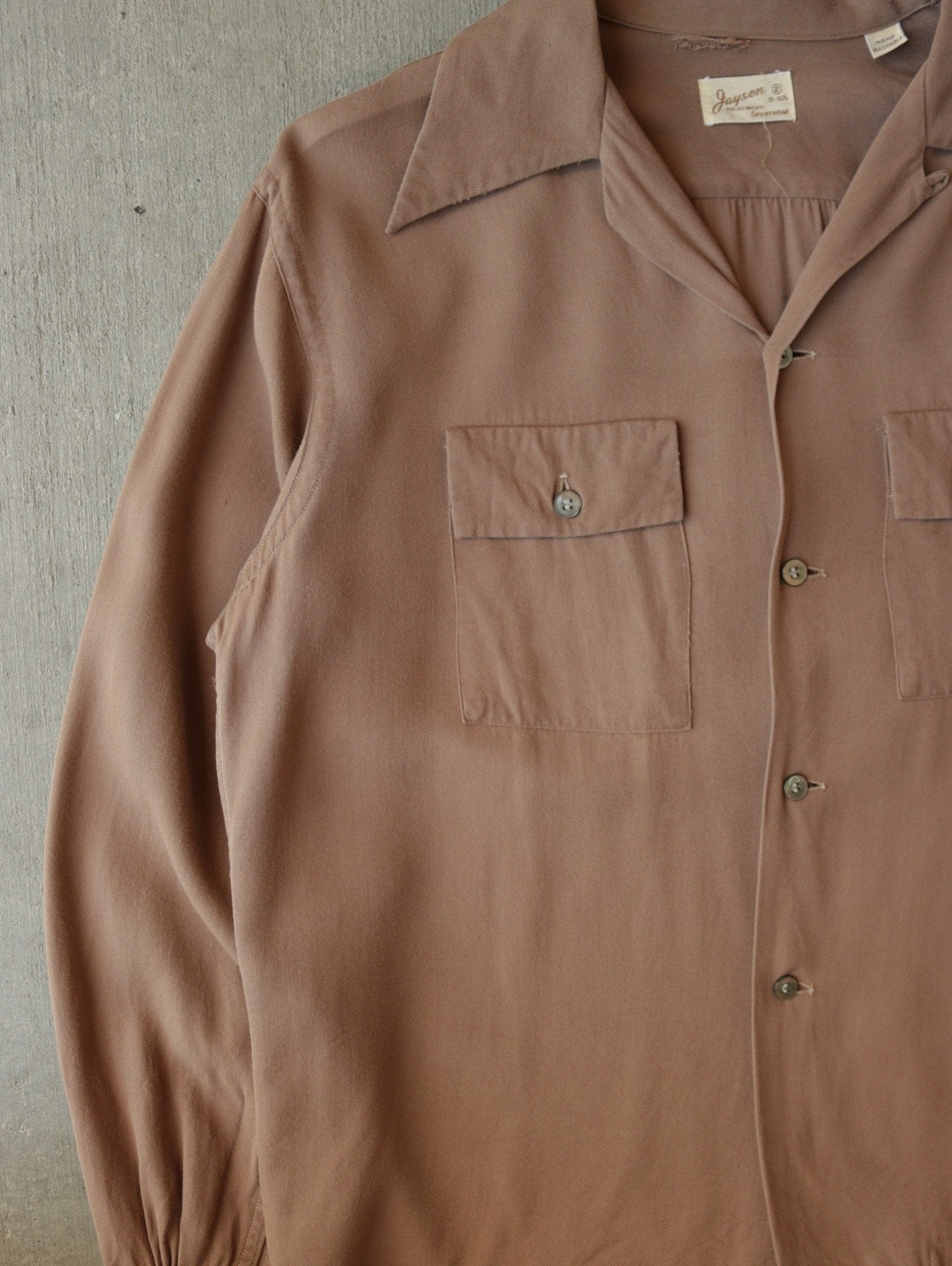 1940S GABARDINE 'JAYSON' DAGGER COLLAR SHIRT 2 1940S GABARDINE 'JAYSON' DAGGER COLLAR SHIRT