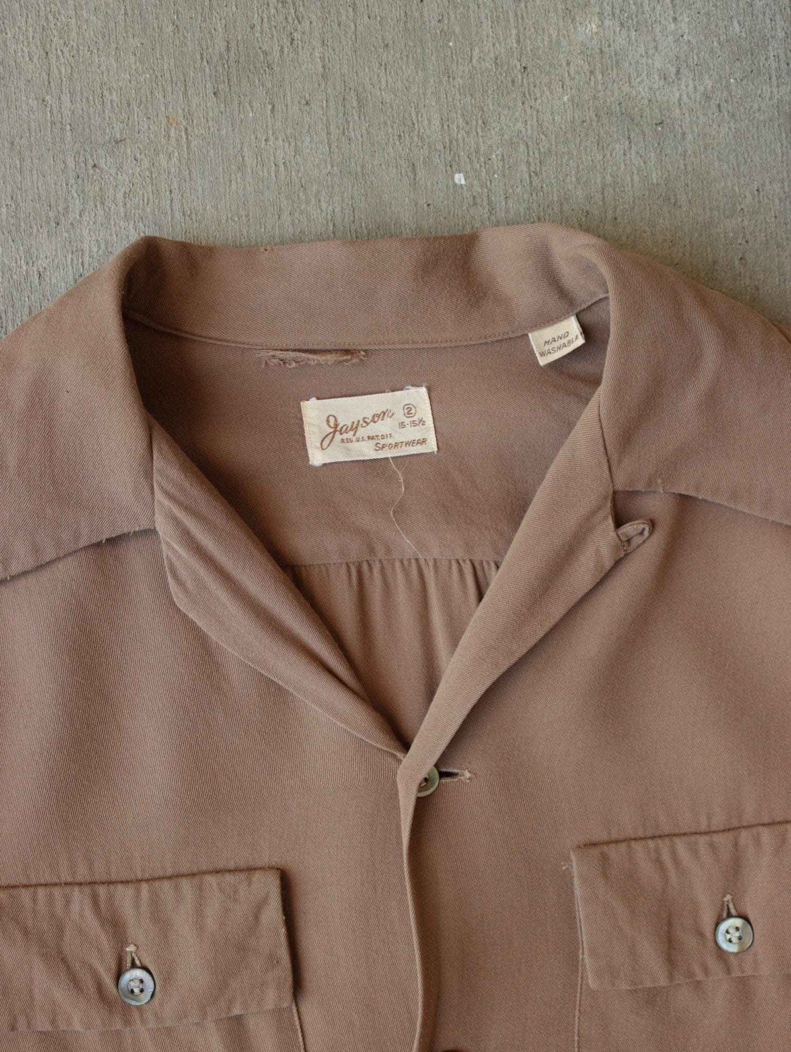 1940S GABARDINE 'JAYSON' DAGGER COLLAR SHIRT 3 1940S GABARDINE 'JAYSON' DAGGER COLLAR SHIRT