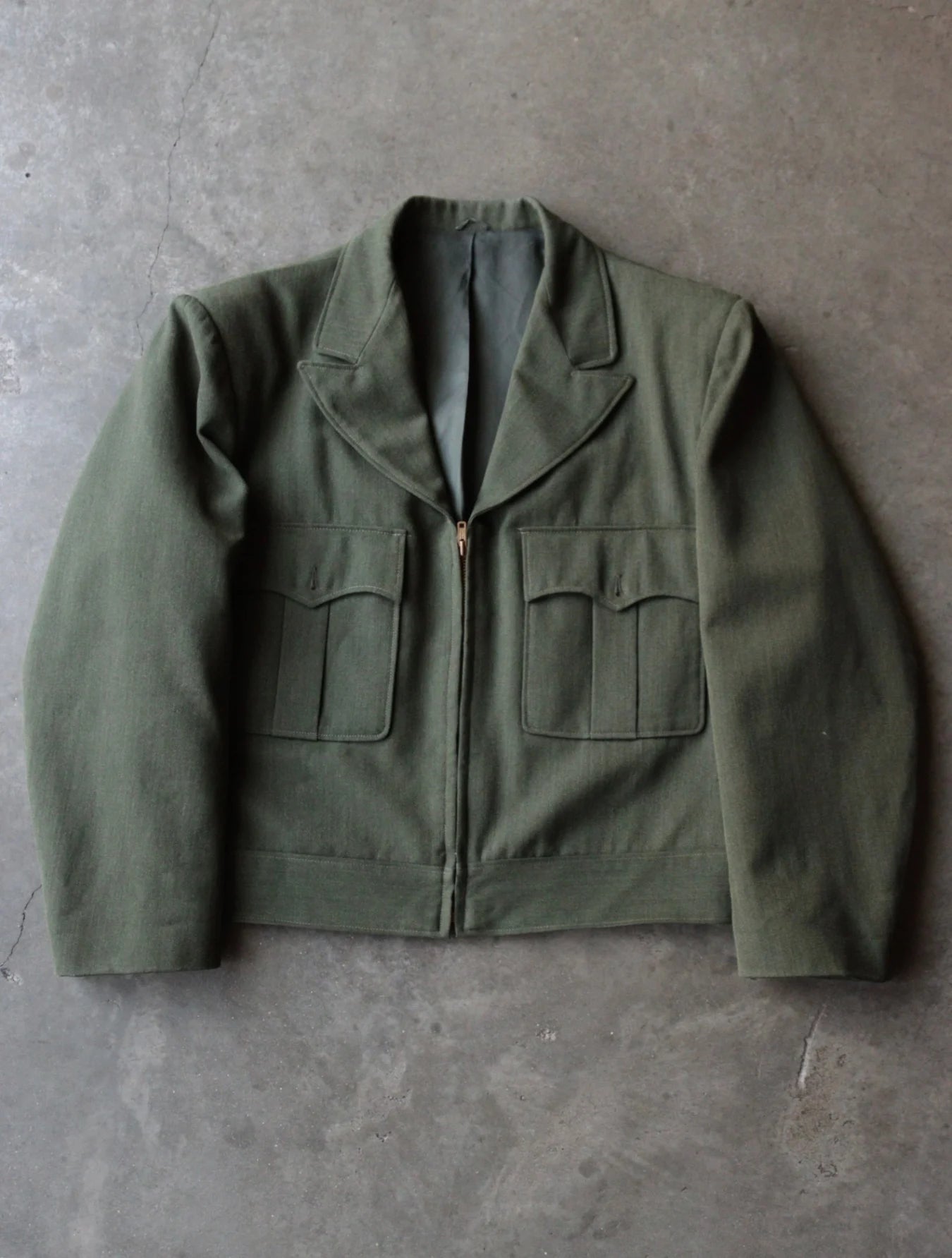 1950S GREEN TWO POCKET WORK JACKET