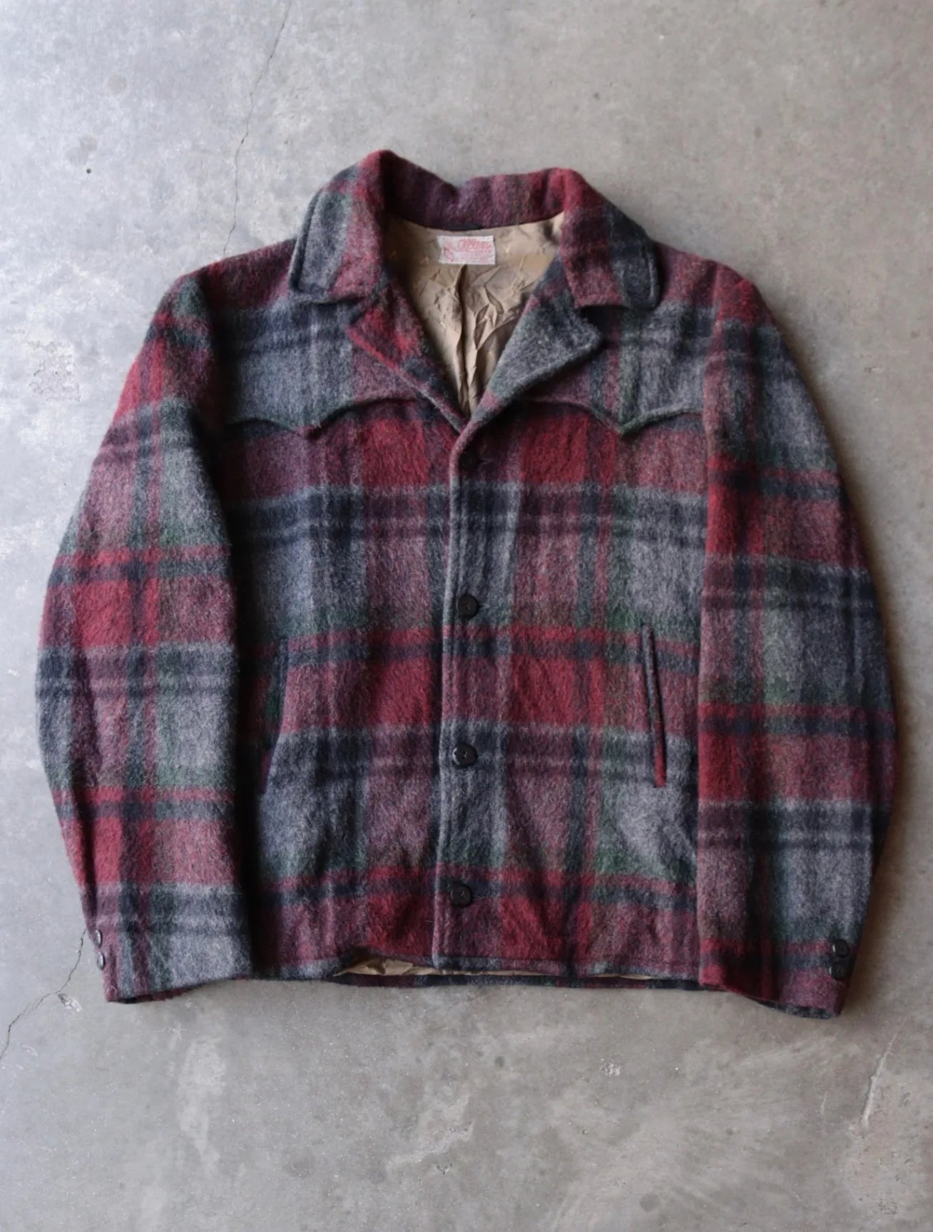 1960S 'ALLEN' WESTERN PLAID WOOL JACKET