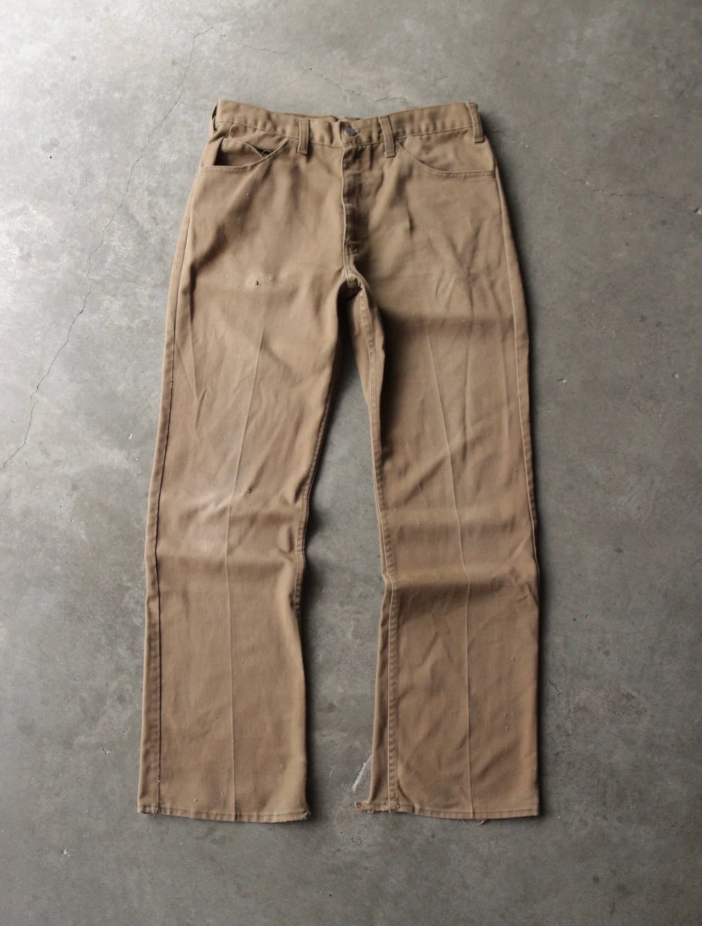 1960S LEVI'S BIG E HEEL BITE COTTON WORK PANTS
