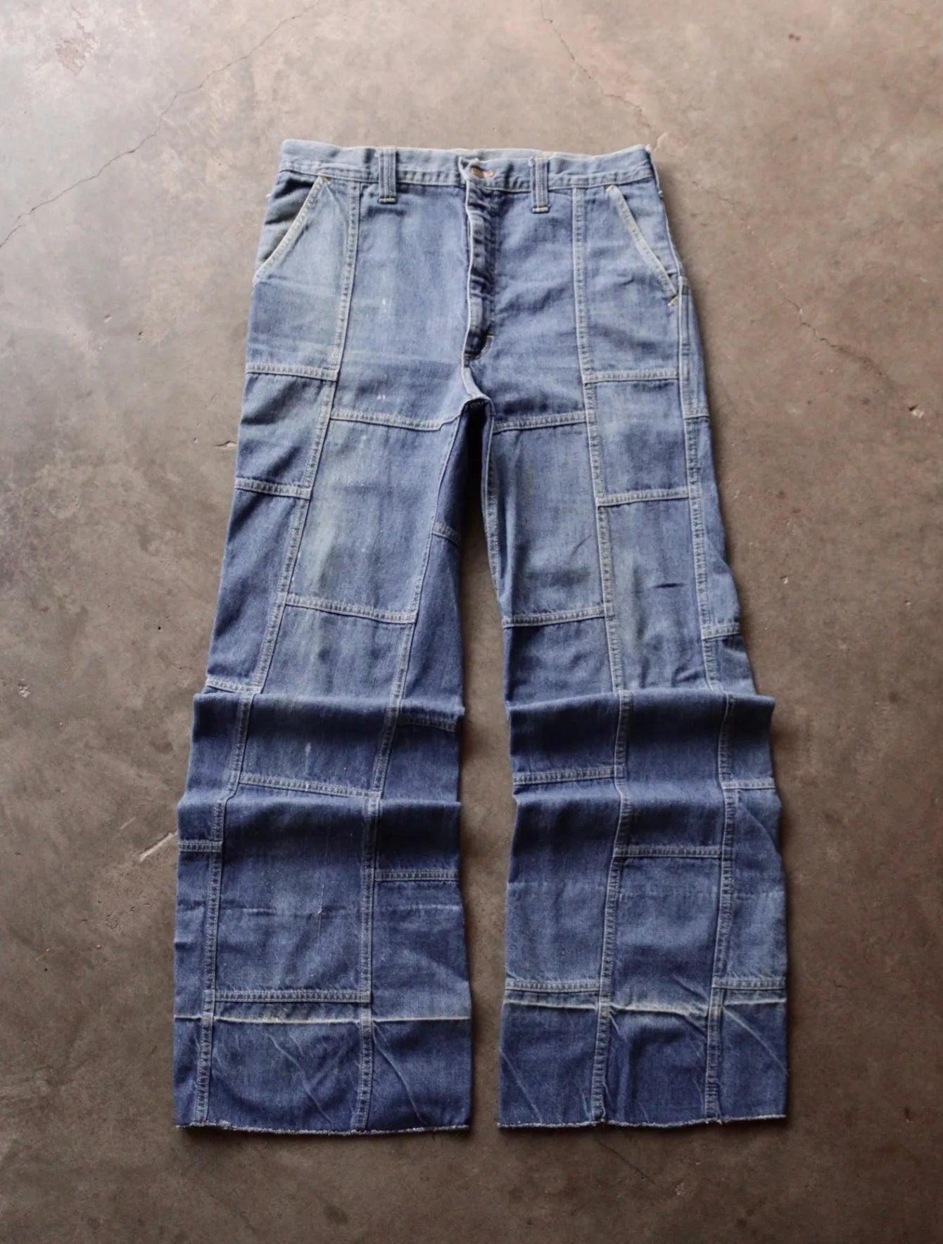 1970S LEE FLARED WIDE LEG HIPPIE DENIM PANTS