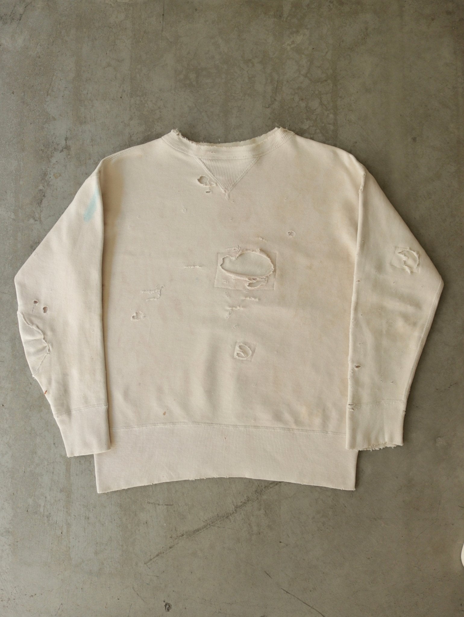 1940S DOUBLE V SCABBED COTTON SWEATSHIRT