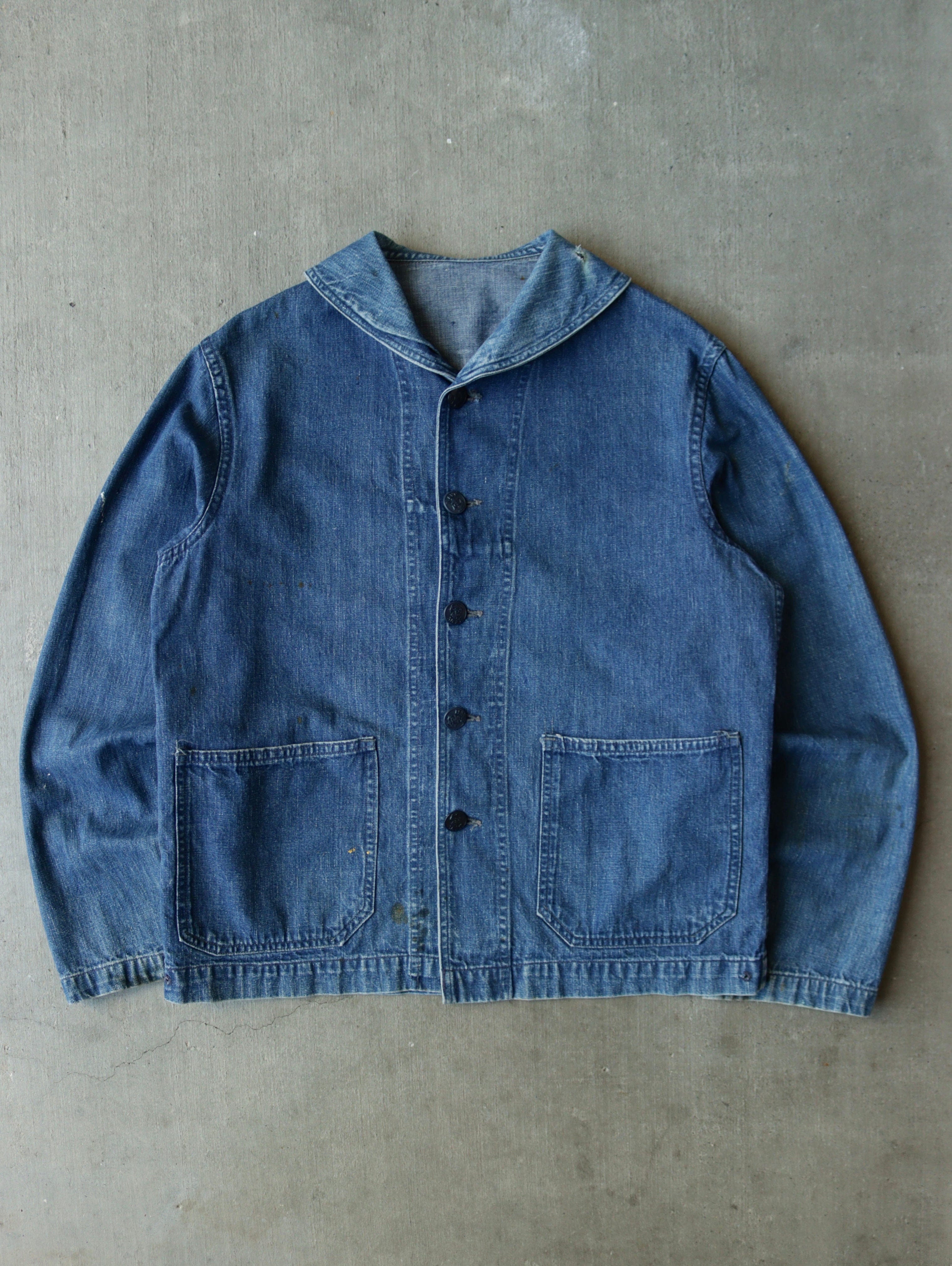 1940S SHAWL COLLAR USN DENIM JACKET