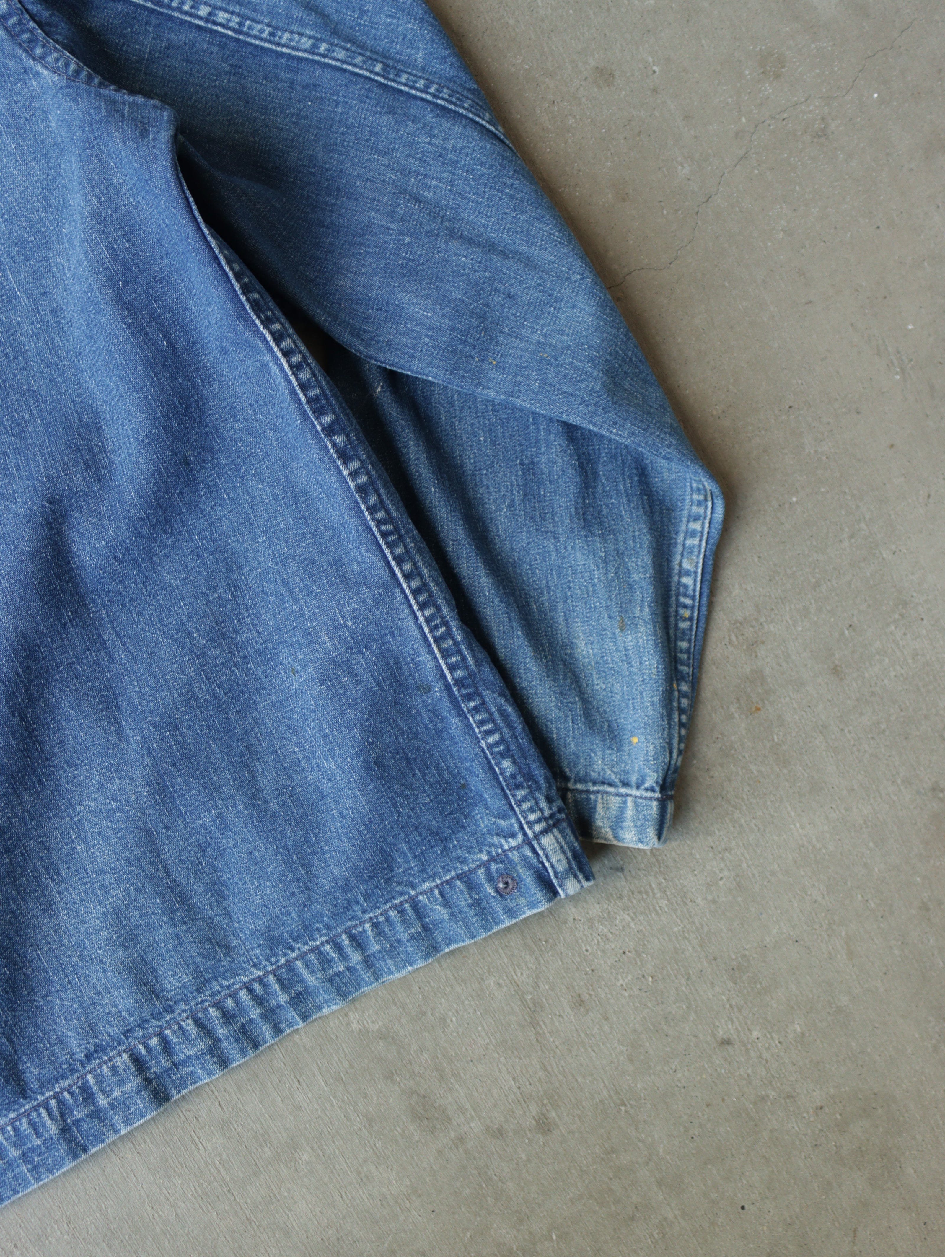 1940S SHAWL COLLAR USN DENIM JACKET 8 1940S SHAWL COLLAR USN DENIM JACKET