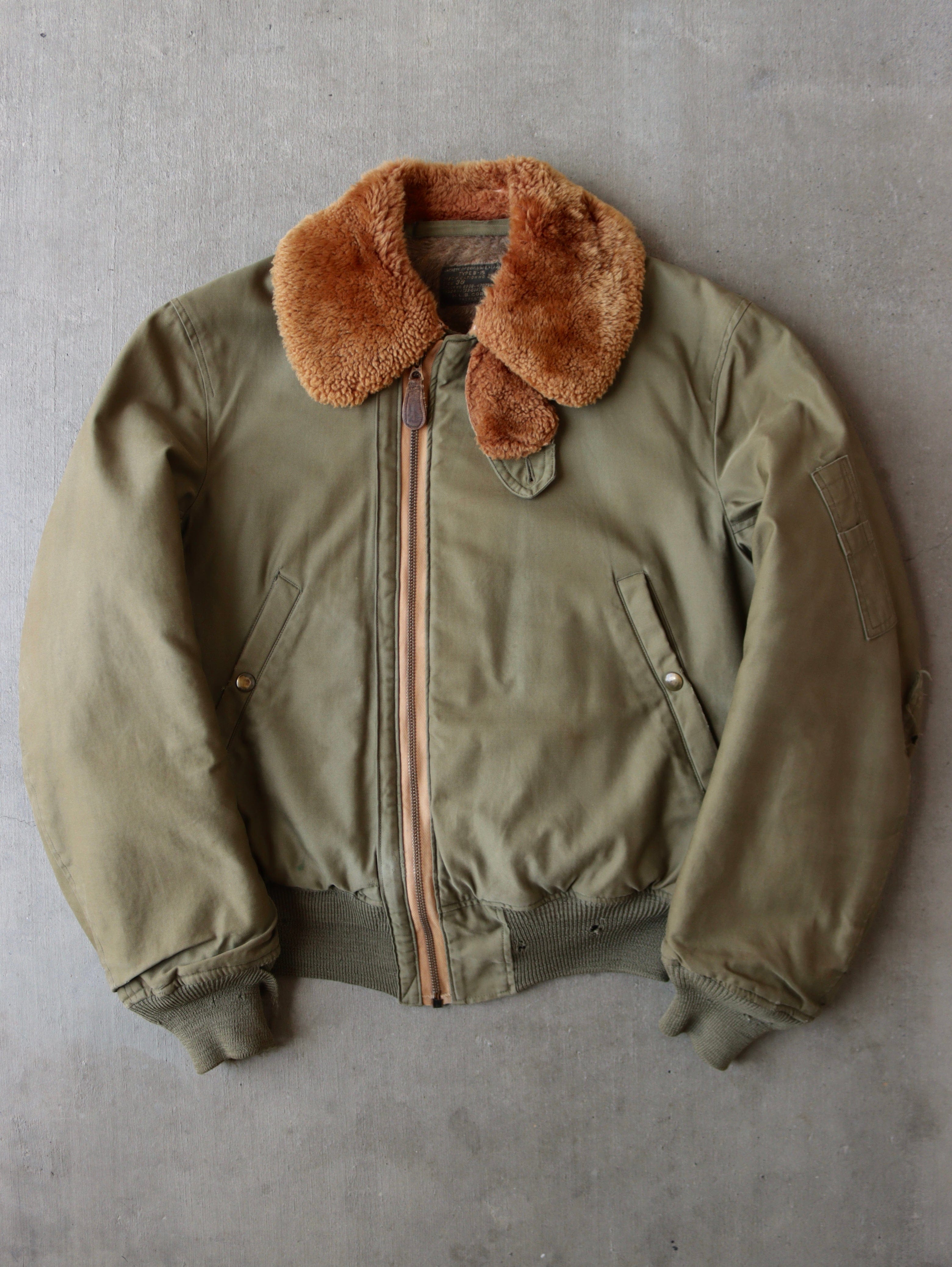 1940s WW2 Military B-15 Flight Bomber Jacket - M