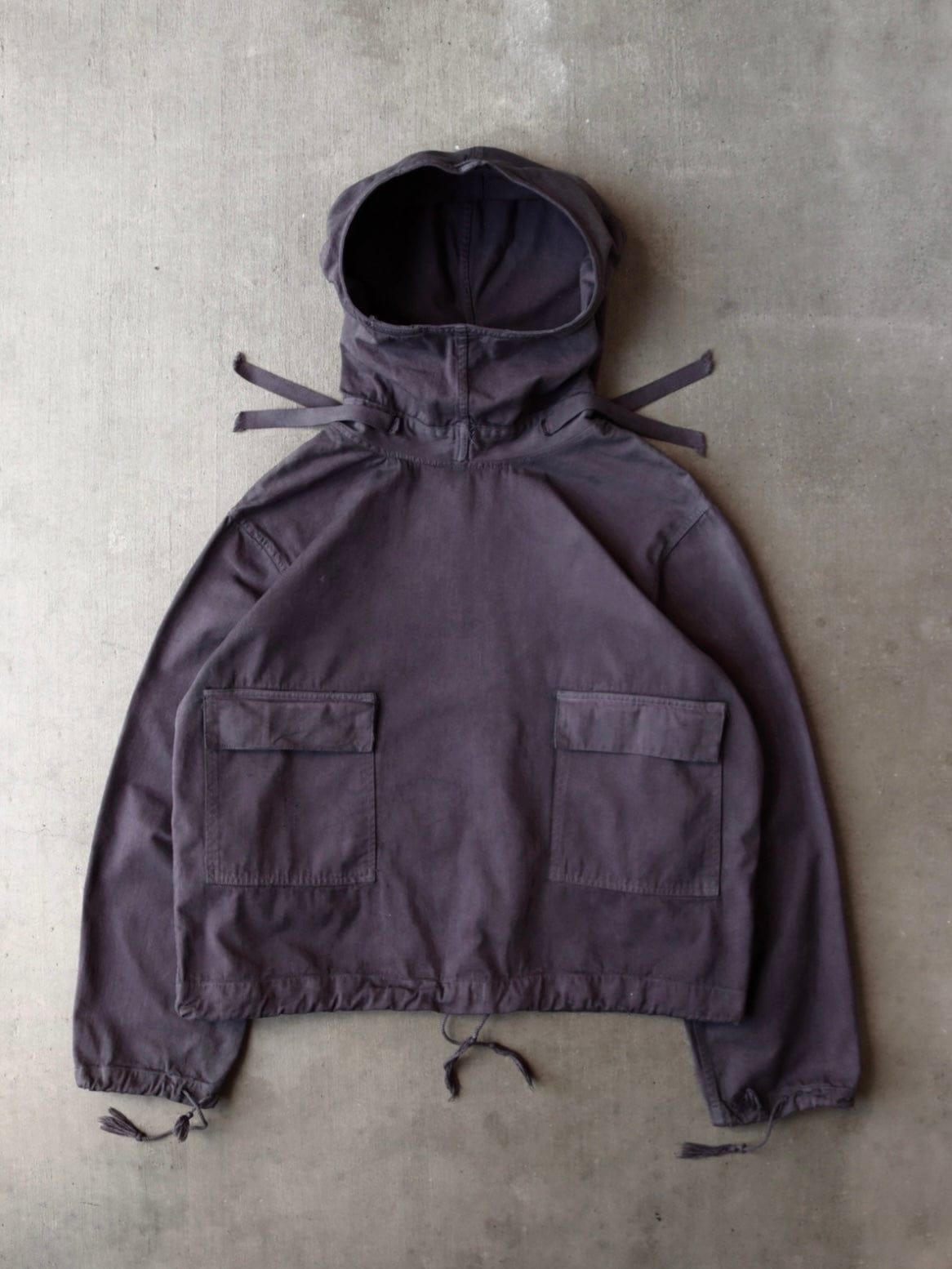 1940S WW2 MILITARY USN GUNNER SMOCK FADED BLACK JACKET - L