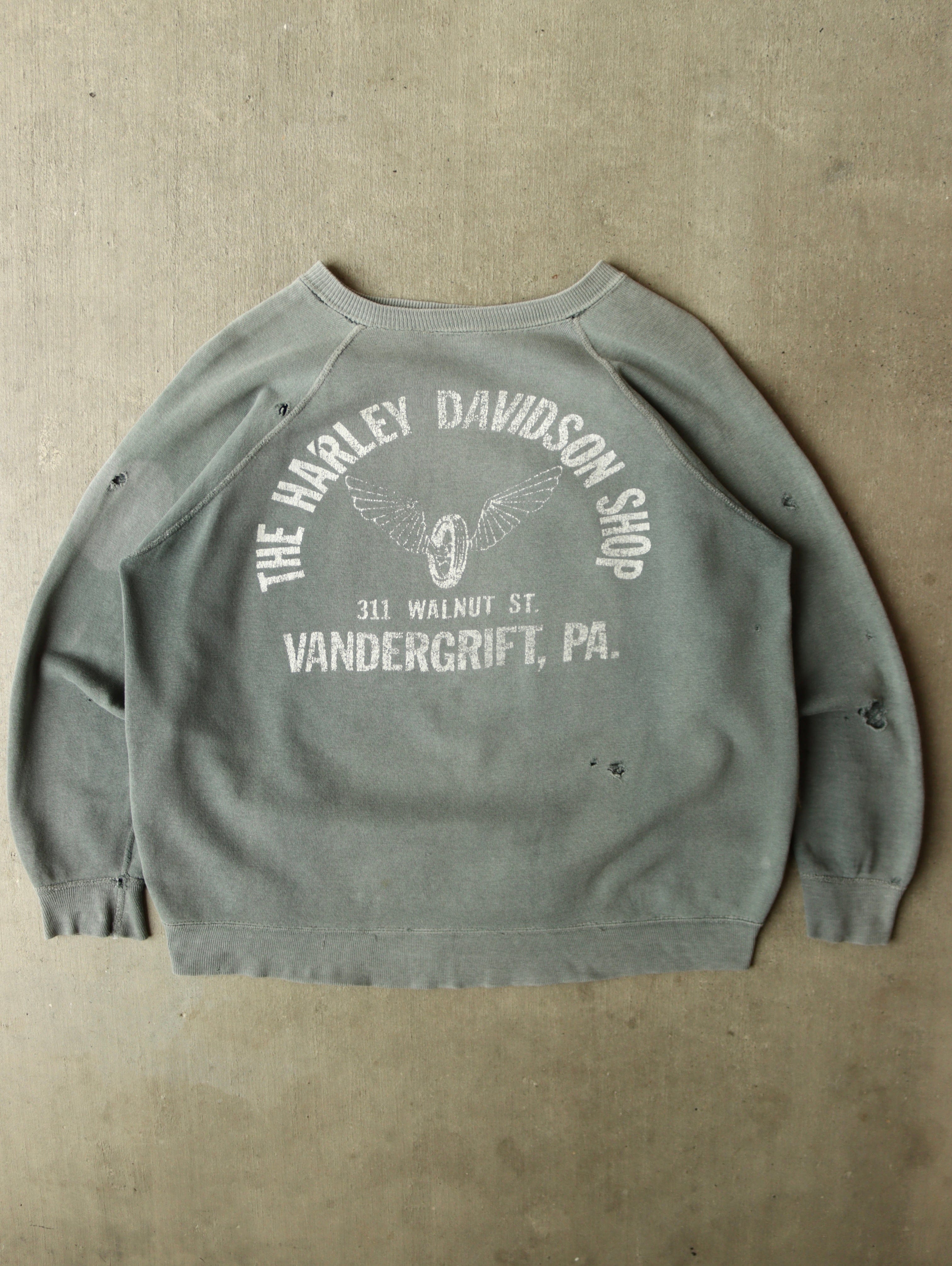 1950S SUN FADED HARLEY DAVIDSON SHOP SWEATSHIRT - L