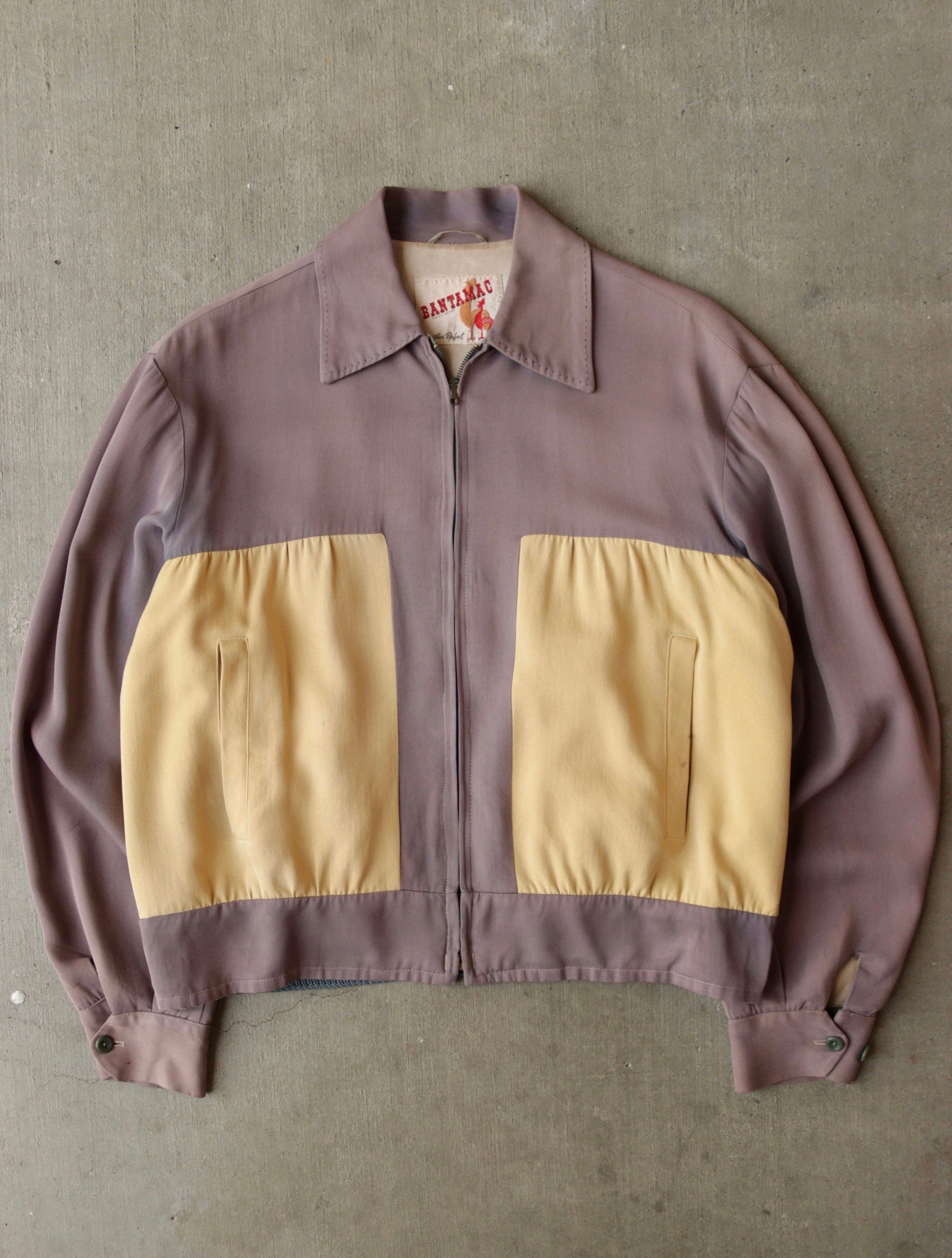 1950s Two-Tone Gabardine Bantamac Rockabilly Jacket - L