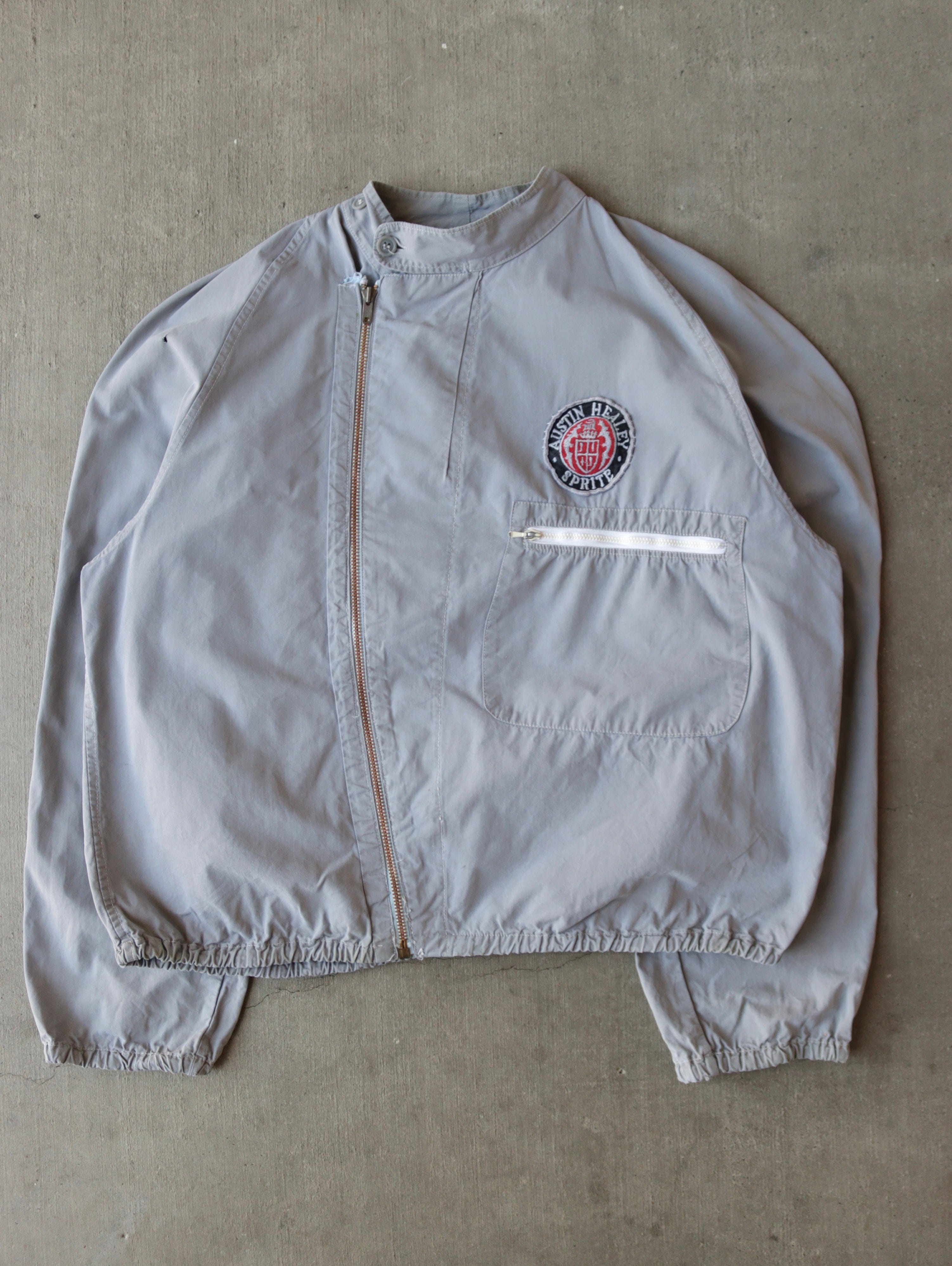 1970s Curved Zip Racer Crop Jacket - M